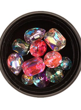 美甲饰品k9水晶激光幻彩异形尖底
