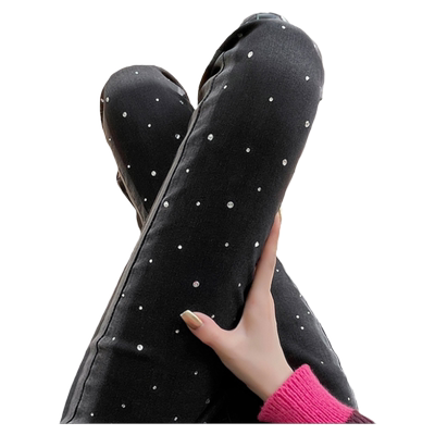 渐变黑灰色微喇牛仔裤女秋装