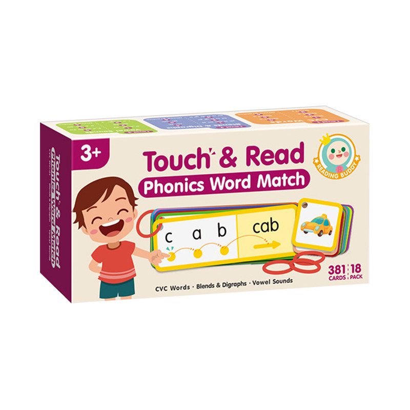 音标和自然拼读指读卡Touch & Read Phonics Word Match英文早教教材3-6岁儿童CVC自然拼读法学单词卡片小达人点读 41个拼读音素