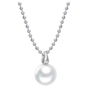 加厚瓜子扣澳白珍珠吊坠项链单颗18K天然海水维纳斯级白珠锁骨链