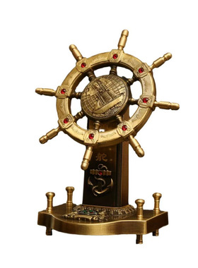 新款铜指南针船舵领航舵一帆风顺