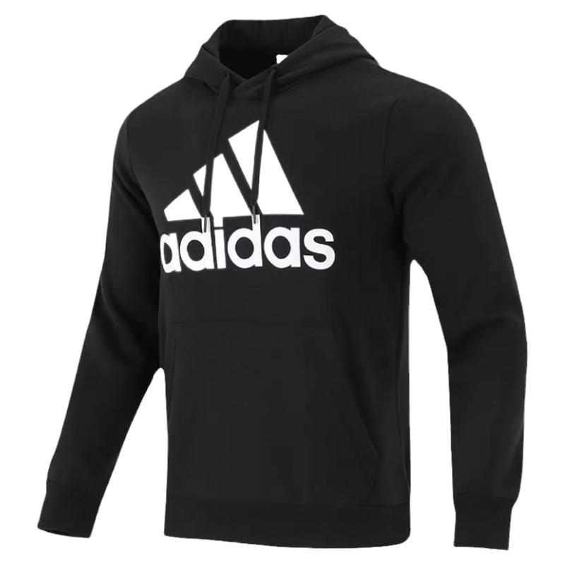 Adidas/阿迪达斯 男子大LOGO加绒运动休闲连帽套头卫衣外套GK9220