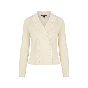 MARYLING玛俪琳秋季新品翻领紧身双排扣毛织上衣A1DGW03300