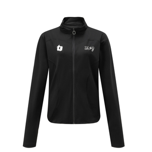 TeamInvader/TI舞团老师同款 紧身长袖速干拉链外套黑白色T06A012