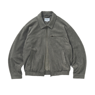 714street美式麂皮绒底特律夹克男2025秋冬款老钱风工装情侣外套