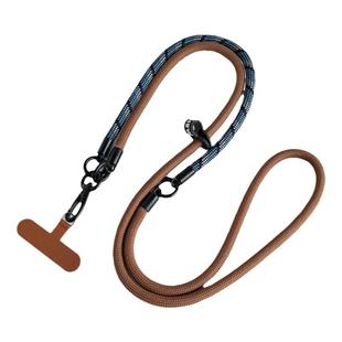 多功能背带手机挂绳斜挎可背可挂脖挂手腕三用电话绳防盗旅游挂件可拆卸时尚棕色高级包包粗绳子男链女垫片壳