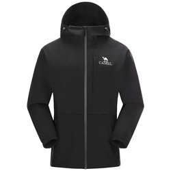 骆驼男装撞色拼接硬壳防水夹克外套男户外登山防暴雨冲锋衣AK80