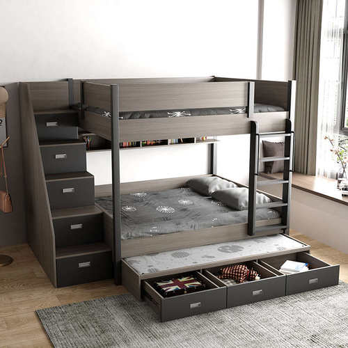 实木上下铺双层床两层上下床儿童高低床二层床2024新款子母床拖床