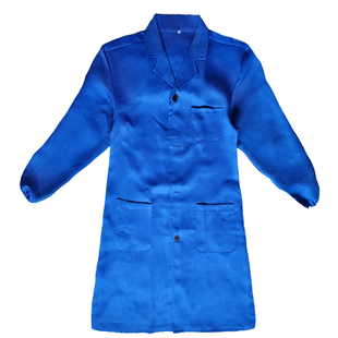 蓝大褂长袖工作服男长款耐磨养殖专用化验室加长劳保服大挂