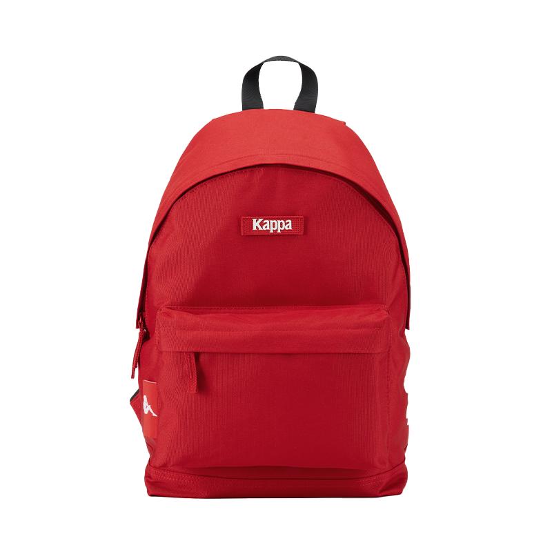 Kappa卡帕正品復(fù)古紅色書包女