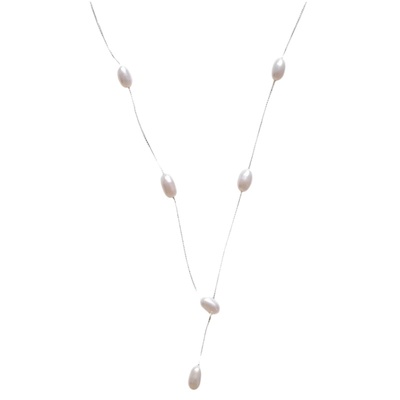 瑞秋同款天然珍珠925银项链耳钉