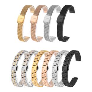 表带金属钢带女玫瑰金适配化石dw飞亚达浪琴天梭施华洛手表链配件