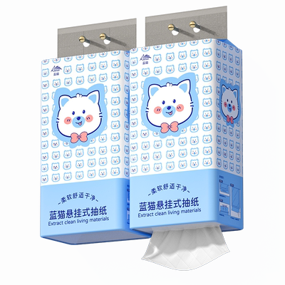 蓝猫400张抽纸30包共12000张家用卫生纸整箱实惠装餐巾纸加厚纸巾
