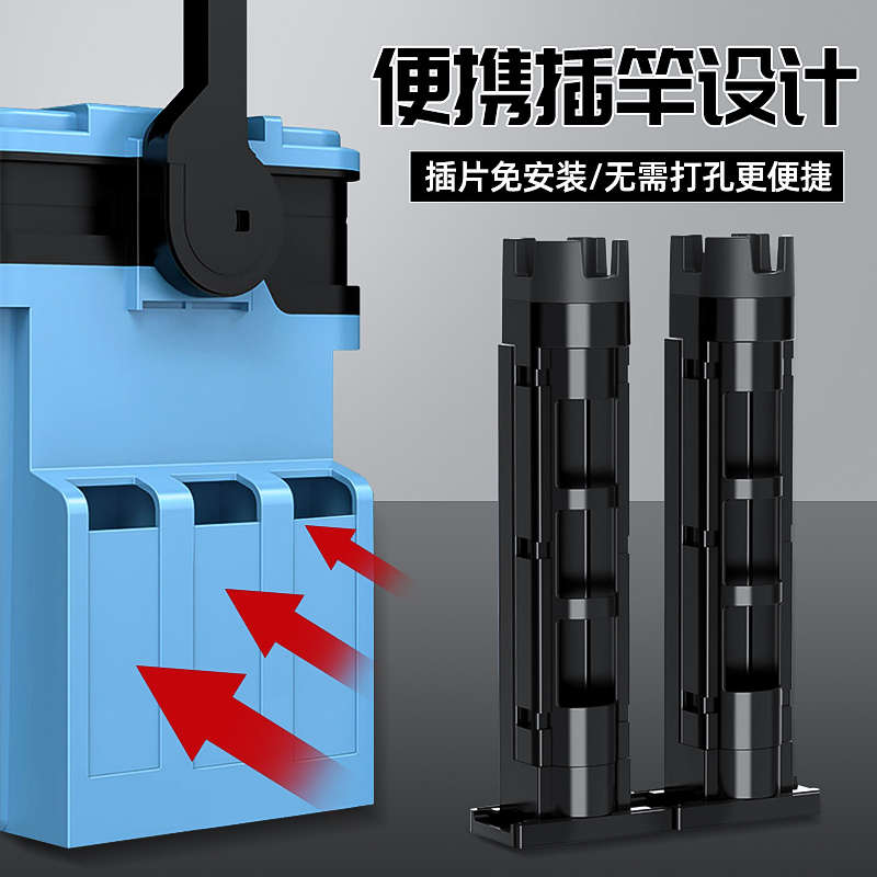 路亚钓箱渔具桶大容量钓鱼箱插竿钓箱多功能加厚可坐台路亚工具箱