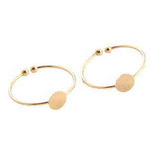 14K包金平托可粘珍珠戒托手工diy饰品配件带针活口戒指首饰材料