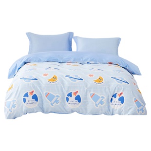 水星儿童被套男女孩亲肤纯棉卡通单件被罩全棉被套学生宿舍可爱
