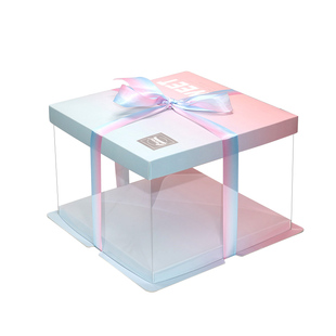 透明生日蛋糕盒子加高六八十寸12寸双层长方形一次性包装盒蛋糕盒