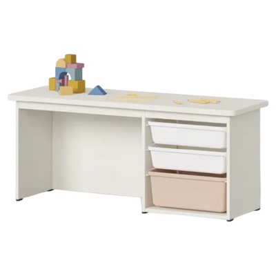 hanssem汉森儿童学习桌游戏玩具桌蒙氏宝宝卧室床边收纳桌实木桌