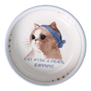 盘子菜盘家用特别好看的高级可爱釉下彩陶瓷餐具卡通餐盘圆盘深盘