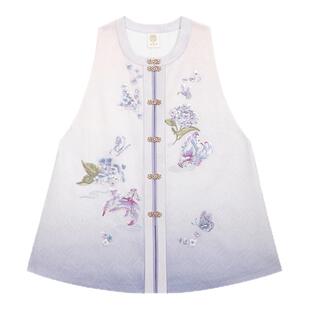无贰集【灵游浮花】明制汉服比甲绣花立领琵琶袖马面裙成人女