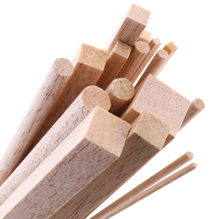 diy手工轻木圆棒轻木条沙盘模型建筑材料巴尔沙木航模飞机木方棒