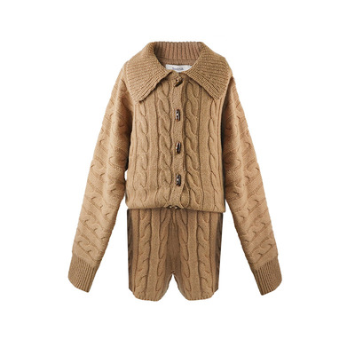 soolrok松未韵一牛角扣针织套装