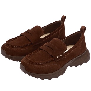 73hours女鞋秋日频道秋季新款复古老钱风运动底一脚蹬乐福鞋