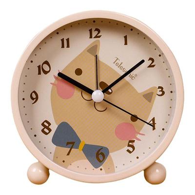 儿童金属小闹钟夜灯圆形静音