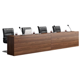 主席台领导发言台板式木质会议桌演讲培训长条接待办公桌子椅组合