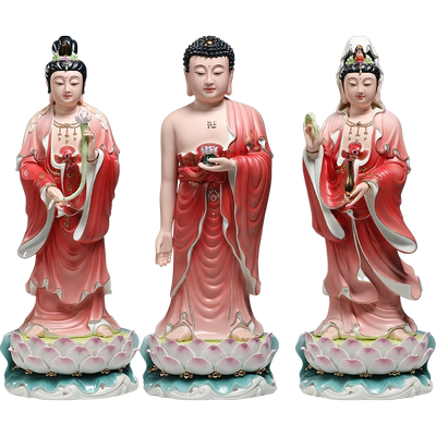 锵锵陶瓷20寸万佛城西方三圣像