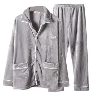 男士睡衣男加绒加厚新款珊瑚绒秋冬季男生青少年法兰绒家居服套装