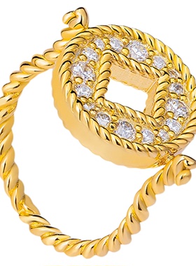 摩邦珠宝百赚无忧-铜钱戒指女款时尚