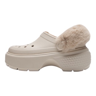 Crocs卡骆驰雪屋加绒洞洞鞋女鞋冬季棉拖保暖厚底显高运动鞋拖鞋