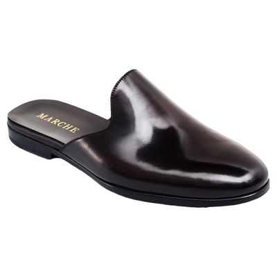 马乐凯意大利马臀皮手工穆勒拖