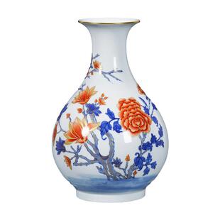 宁封窑景德镇陶瓷花瓶客厅插花家居中式酒店书房玄关摆件玉壶春瓶