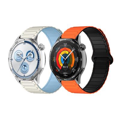 适用于华为gt5手表表带gt4硅胶磁吸腕watch5男士智能gt2运动GT5PRO夏天透气Runner新款腕带watch4pro配件2e潮