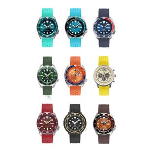 FKM氟橡胶表带快拆方气孔适用劳力士西铁城宝珀梭子鱼表带20/22mm