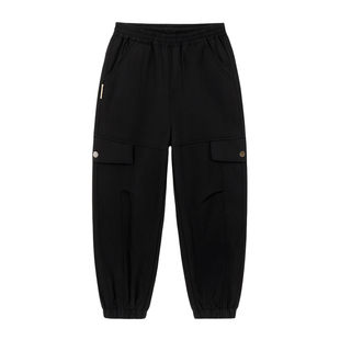 ebaer儿童加绒工装裤2025冬装男童加厚保暖裤子女童软壳休闲长裤