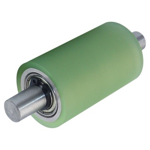 光轴包胶轮聚氨酯包胶无动力滚筒双轴承耐磨厂家直销输送PU胶辊