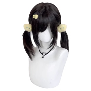 喵喵岛短发假发女高层次斜刘海双马尾锁骨发仿真日系Lolita全头套