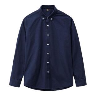 马登工装美式休闲纯色牛津纺衬衫长袖外套纯棉牛津布薄款衬衣男秋