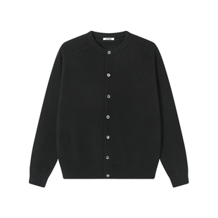 LEZORA硬控好穿！超细美利奴粗纺羊毛马鞍袖圆领休闲针织开衫男秋