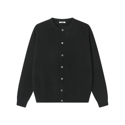 LEZORA粗纺羊毛马鞍袖针织开衫