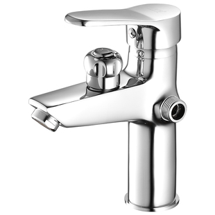 新款旋钮侧出水全铜冷热洗澡洗脸盆龙头双用面盆水龙头带淋浴花洒