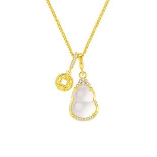 周大生苹果吊坠S925纯银项链高级感锁骨链本命年生日礼物送女朋友