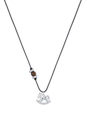 小马吊坠长款钛钢项链女款毛衣链