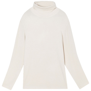 新生物科技绒长袖T恤男中高领软高弹堆堆领羊毛打底衫男士廓形TEE