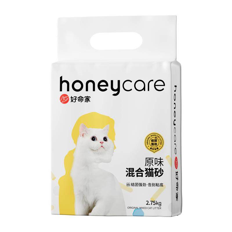 honeycare好命家猫砂原味混合豆腐砂除臭低尘膨润土好命天生