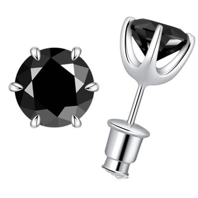 男女同款纯银莫桑石耳钉D色