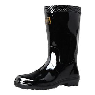 3539橡胶雨靴水鞋水靴中筒女士胶靴耐磨防滑黑色劳保工作防水胶鞋